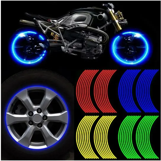 18Pcs Wheel Decal Stripe Lots Reflective Tape Sticker Car