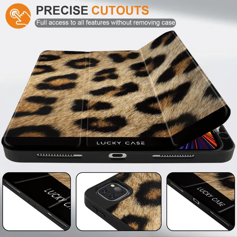 Fashion Leopard-pattern Tablet Case, 1 Count Soft TPU Tablet Protective Cover, Tablet Protector for iPad Air 4/5 9/8/7th M2 M4 2018/2019/2020/2021/2022/2023/2024 2