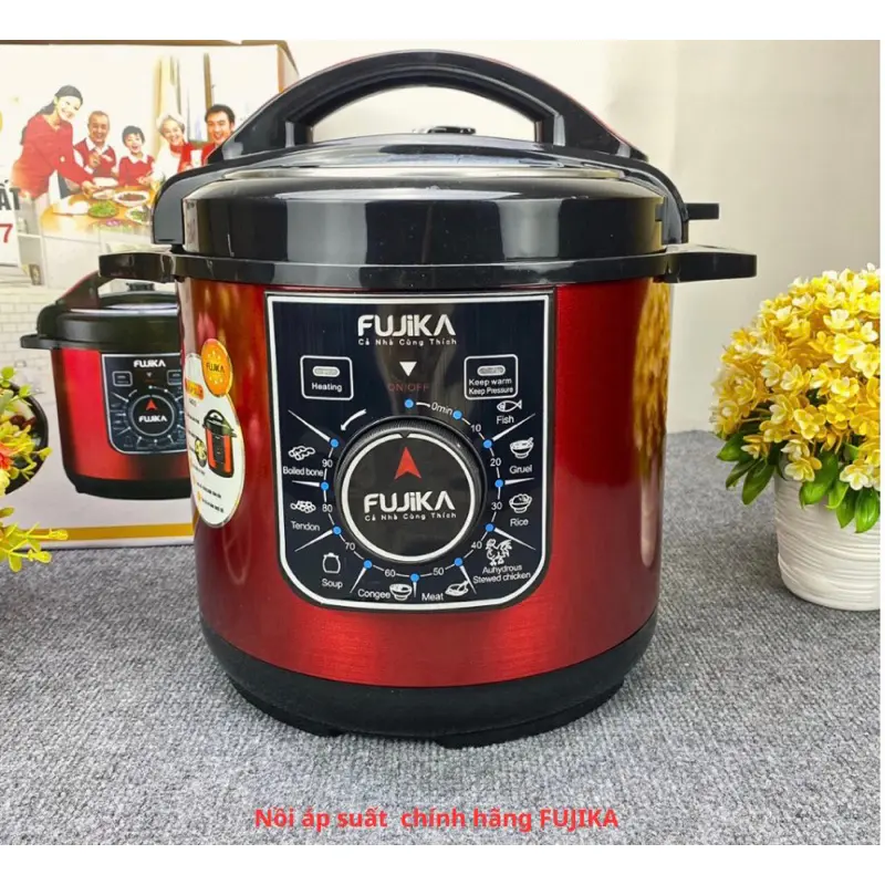 Nồi Áp Suất Điện 6L FUJIKA Nhật Bản , Nồi Điện Đa Năng Nấu Súp Hầm Canh Tiết Kiệm An Toàn Dễ Sử Dụng Nấu Cơm Cooker Nồi Cơm Điện Nấu Ăn