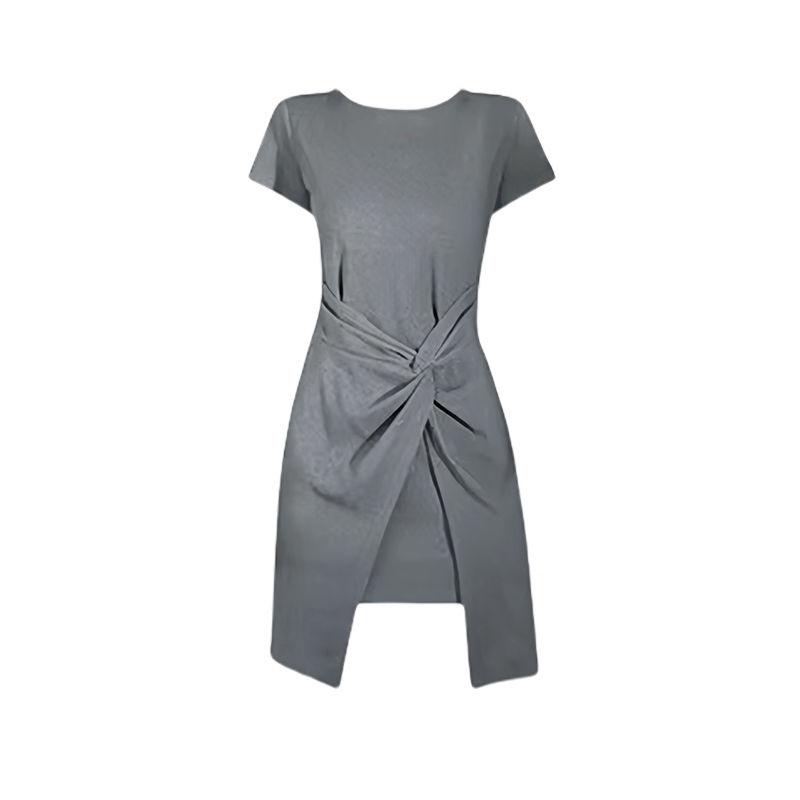 Product Introduction of Váy Corseted, Phong Cách Pháp, Xám Thanh Lịch, ngắn Tay, Cổ Tròn, Thiết Kế Đặc Biệt, Dành Cho Nữ, Mùa Hè 2024 Hàng Mới Về, Tiệc Trà, Váy Women Dress 16