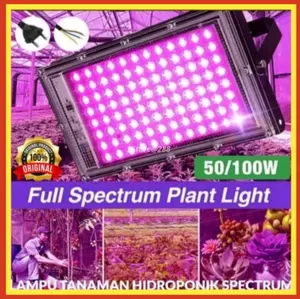 Grow Light LED Lampu UV Tanaman Hidroponik Tumbuhan Sorot LED 50 Watt Full Spektrum Lampu Gantung Sorot Floodlight Ultraviolet Untuk Fotosintesis Pohon Hias Indoor Bonsai Bunga Semai Tumbuh Kembang