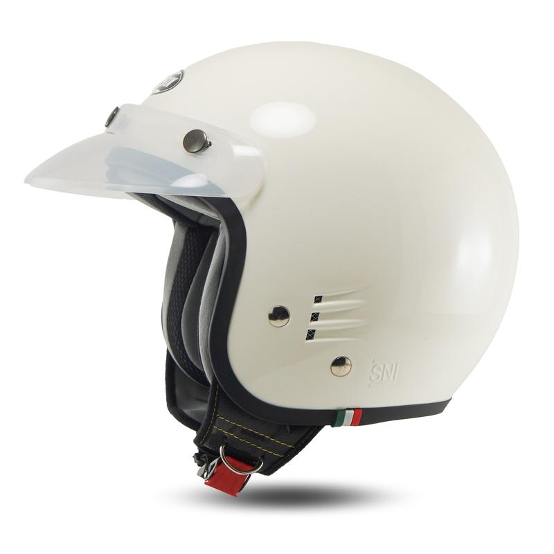 Helm Bogo Polos Pria Wanita  Hijab Friendly Terbaru Retro Pet SNI Kaca Motorcycle 7