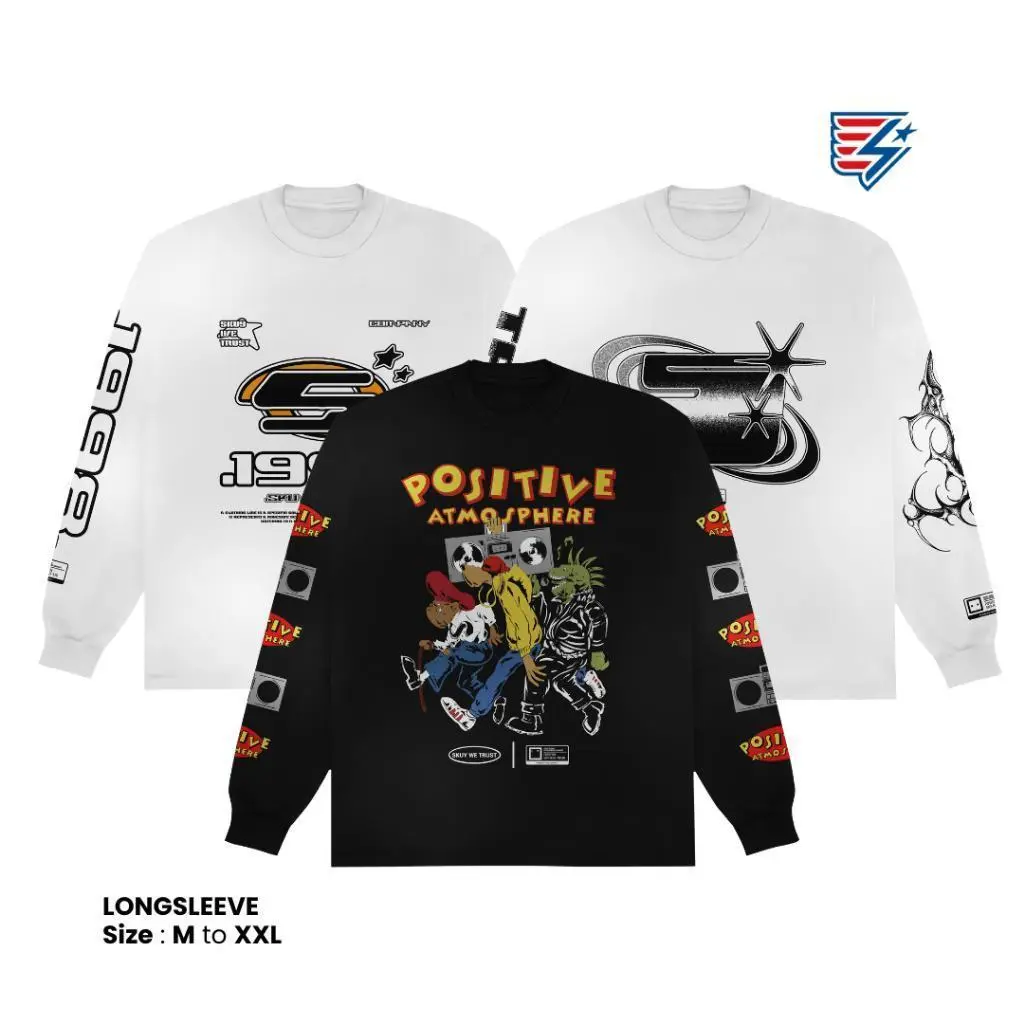 [Baju Long Sleeve Series Vol II] Skuy Kaos Dewasa  Unisex Pria Lengan Panjang Bahan Katun Combed 24s Keren Kerah Bulat Fit Warna Hitam dan Putih