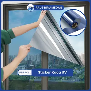 Paus Biru - Stiker Kaca One Way Sticker Kaca Film Jendela Anti Panas UV & Privasi untuk Jendela Rumah Kantor Ruang Tamu Kamar Tidur