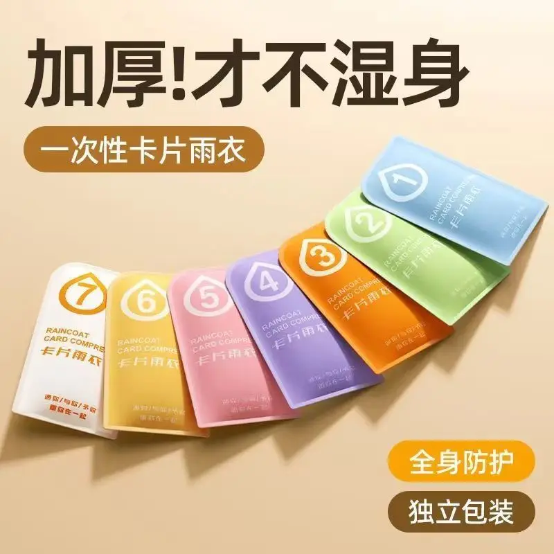 Áo Mưa Dùng Một Lần, Dày Dặn, Nén Thẻ Dành Cho Người Lớn, Chống Mưa Toàn Thân, Trong Suốt, Cầm Tay Thích Hợp Cho Du Lịch, Leo Núi Ngoài Trời, Không Thấm Nước
