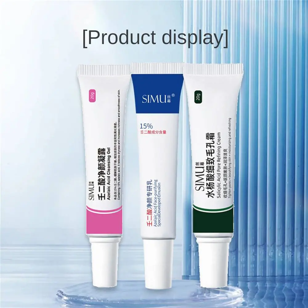 Kem Axit Azelaic, 15%, Gel Làm Sạch, Làm Sáng, Axit Salicylic, Kem Làm Săn Chắc Da