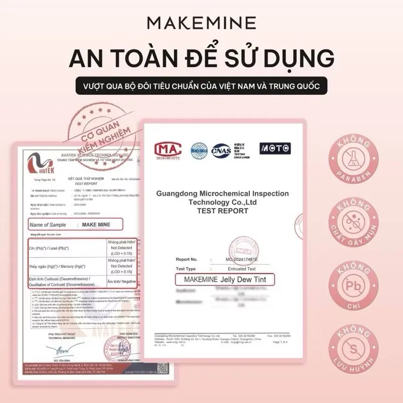 SON KEM BÓNG THẠCH NƯỚC THUỶ TINH MAKEMINE  CHÍNH HÃNG TẶNG QUÀ KÈM 5