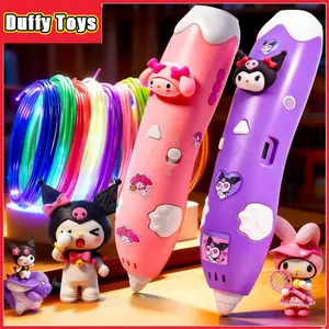 Duffy Toys Mainan 3D Printing Pen DIY Making Doodle Arts Crafts 3D Printer Arts Pen USB Cable 3D Pen