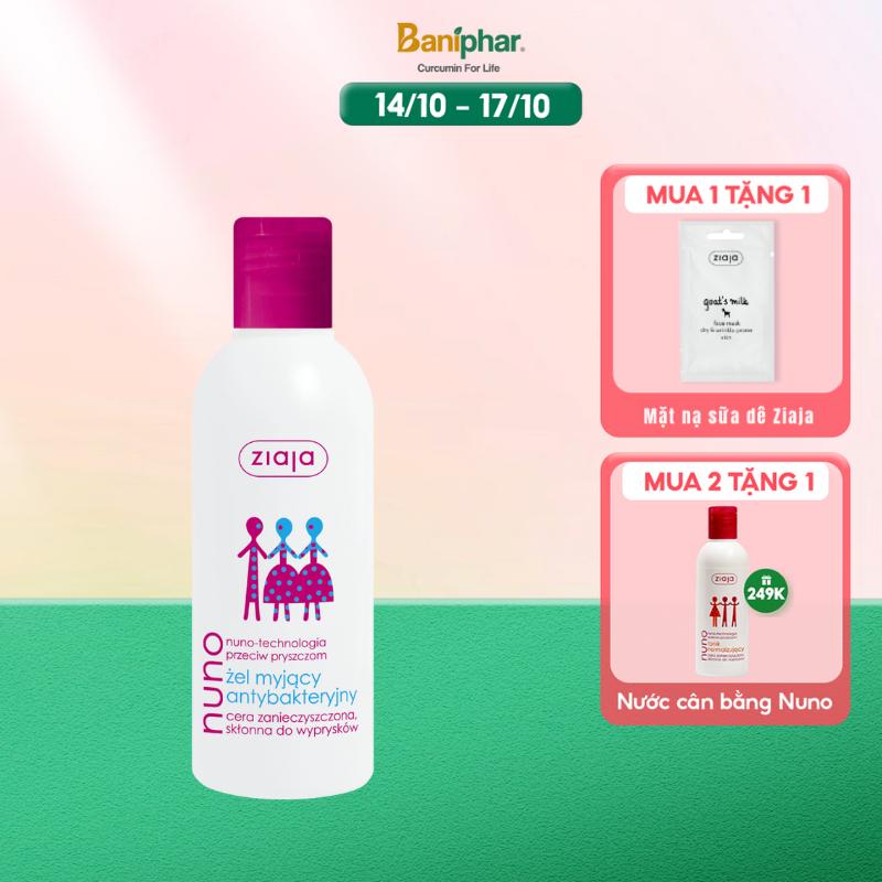 Sữa Rửa Mặt Dạng Gel Ziaja Nuno Làm Sạch Da, Giảm Dầu Thừa Dịu Nhẹ Cho Da Dầu, Da Mụn tặng Nước cân bằng Ziaja Nuno dung tích 200ml