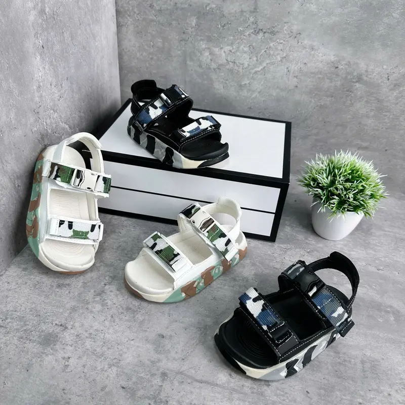 [FORM TO] Sandal Trẻ Em - Sandal Rằn Ri Quai Dán Chất Liệu Cao Su Mềm Êm Size cho bé từ 3 đến 12 tuổi Mã S57 3