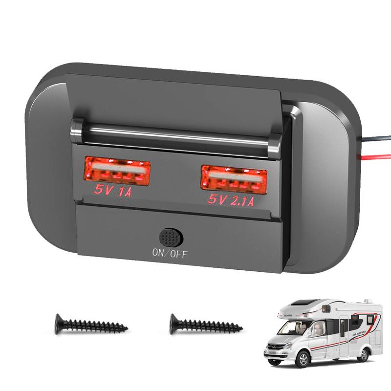Product Introduction of Car Bus Charger Socket Adapter QC3.0 Quick Charge PD Type C Dual USB Ports 12V/24V USB Power Panel With Swith For Motorcycles Marine #456402 16