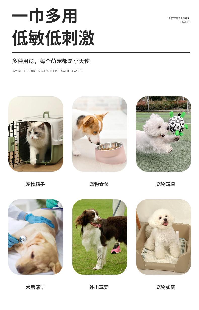 Product Introduction of Pet Wipes for Cats and Dogs, Special Cleaning for Tear Stain Removal, Deodorizing, Foot Wiping, No-Rinse Cleaning Supplies, Wet Wipes for Eye Discharge 9