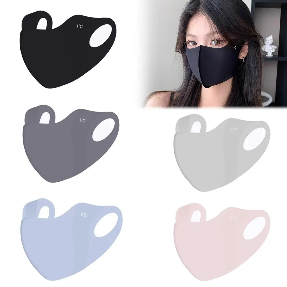 Outdoor UV Protection Mask Ice Silk Face Mask UPF50+ Thin Breathable Reusable Summer Fashion Sunscreen Mask