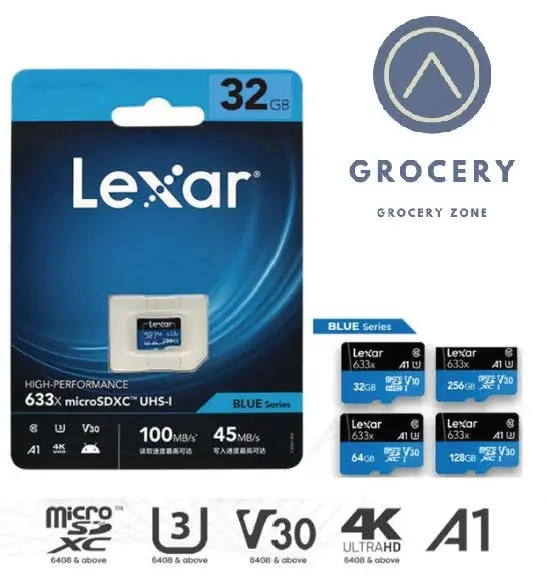 Thẻ nhớ MicroSD 256GB, 128GB, 64GB, 32GB LEXAR UHS-I 633x U3 tốc độ 100Mbs Quay video 4k, dùng cho Camera giám sát, Máy ảnh, Điện thoại, Cam hành trình, Flycam, ... và rất nhiều thiết bị khác 1