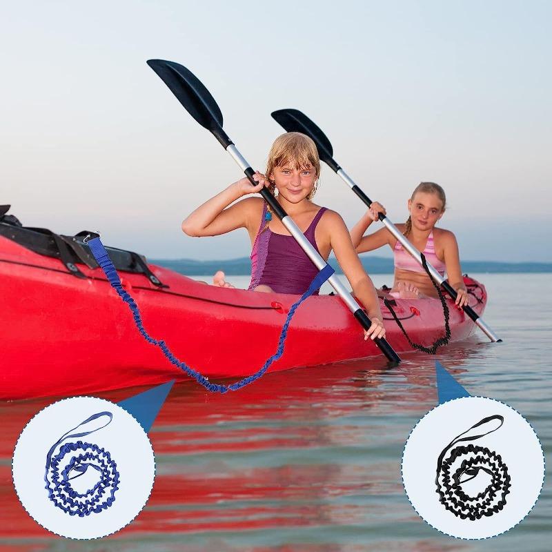 Product Introduction of Nylon Kayak Canoe Paddle Leash Safety Lanyard Fishing Rod Leash Safety Holder Tie Rope with Carabiner Clip 2