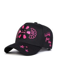 Gorra con Bordado de Cara Llorando y Flor, Unisex, Regalo Perfecto para el Día del Padre, Ideal para San Valentín, Opción para Familiares, Amigos y Hermanos