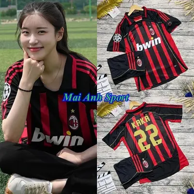 Bộ Quần Áo Bóng Đá CLB AC Milan 2007 - Vải Polyester Gai Thái Chuẩn Thi Đấu