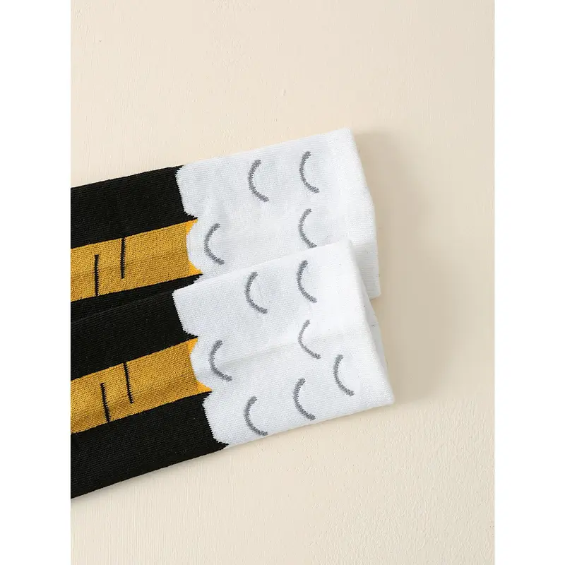1pair Men Best Socks Cartoon Graphic Over The Calf Socks, For Gym 2