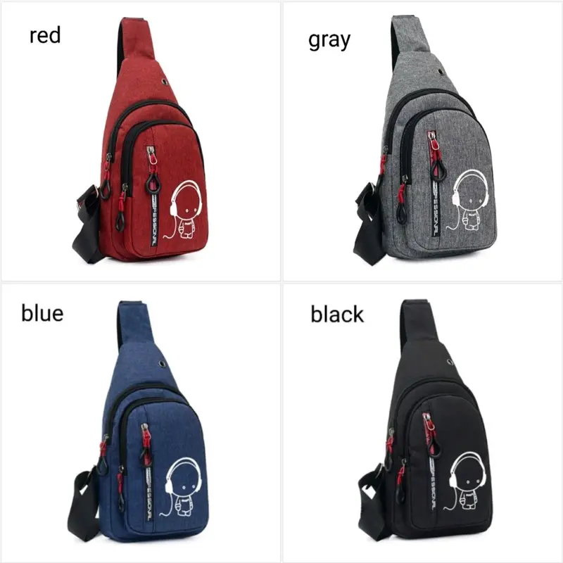 {BRANDS}Waist Bag Casual Simple Shoulder Bag Pria Elegant Pinggang Cuci Kering Black multifungsi obn hijau canvas  sling  bag Hitam tas dada 1