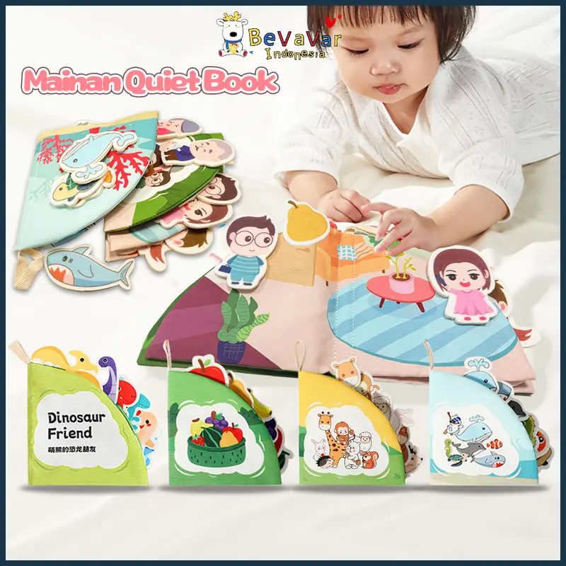 Bevavar Buku Kain Bayi Soft Book Newborn 3d Buku Bantal Bayi Cloth Book Edukasi Bayi 0