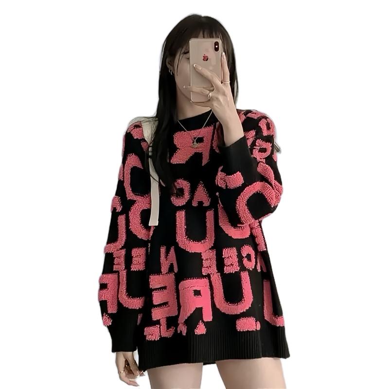 Áo Len Dài Tay Chữ  Nổi Hàng QC 4 Màu Cho Nam Và Nữ .From Rộng Dáng Dài Freesize dưới 65kg,Huyền Thanh Shop Women Top áo hoodie aolen hanquoc áo  len Voi