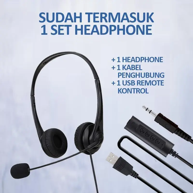 MKC KIMISO Headphone stereo dengan mikrofon dan single jack 3.5mm Cocok untuk pembelajaran di kantor Bass Headset Subwoofer Earphone Handsfree Bluetooth 2