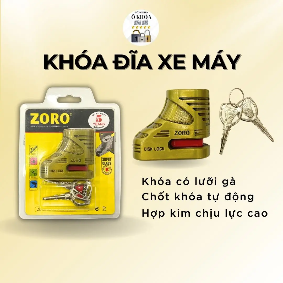 Khóa phanh đĩa xe máy, CHỊU LỰC, chống phá khóa độ bền cao, chống sao chìa