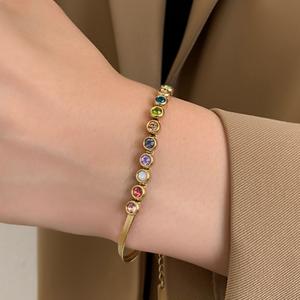 Kalung Vintaj untuk Wanita, Fesyen, Rantai Tulang Ular Zirkon Berwarna-warni, Choker Rekaan mewah, Gaya Serba guna Bergaya Eropah dan Amerika, Sesuai untuk Wanita Emas Perak