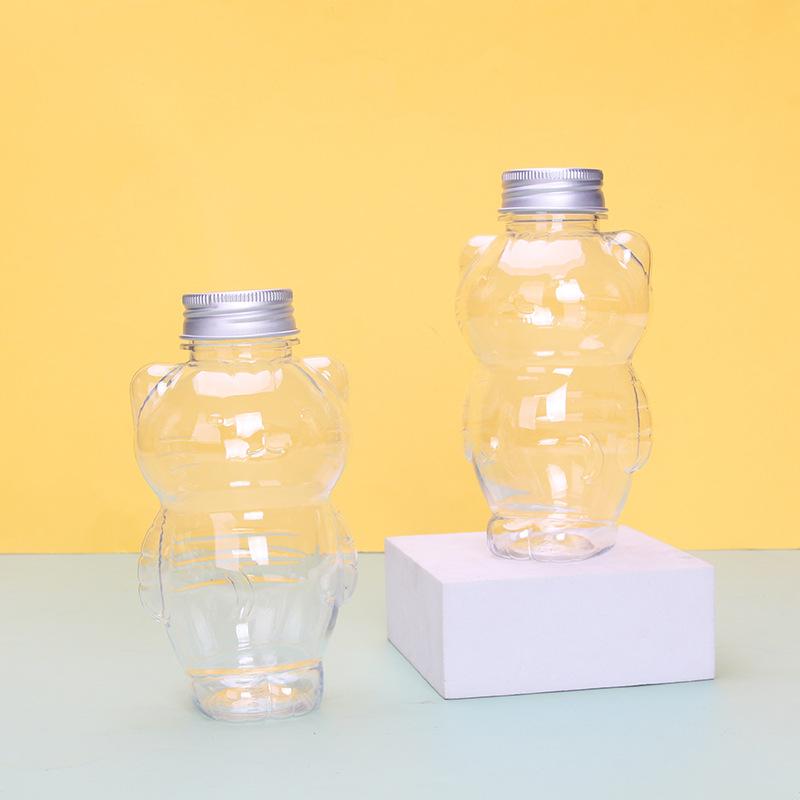 Product Introduction of Cat Bottles 1Pcs Kawaii Cat Water Bottles for Milk Tea Coffee Juice Portable Drinking Cup Home Transparent Juicing Beverage Drink Bottle BPA Free 25