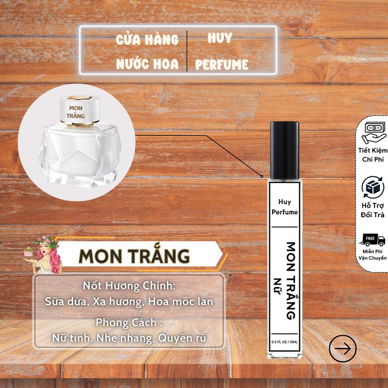  Nước Hoa Nữ Mon Trắng EDP - Hương Thơm Sữa Dừa Xạ Hương Quyến rũ Nữ tính Nhẹ nhàng Perfume Cosmetic Women Xịt Thơm 