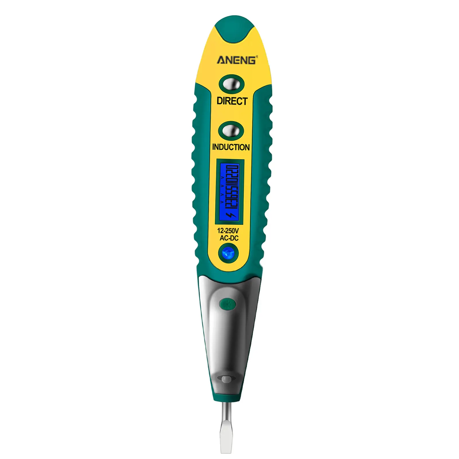ANENG Testing Pen AC/DC 12-250V LCD Digital Display Voltage Test Pen Voltage Tester Electric Screwdriver Pen Multifunctional Voltage Detector Pen with LED Auxiliary Lighting