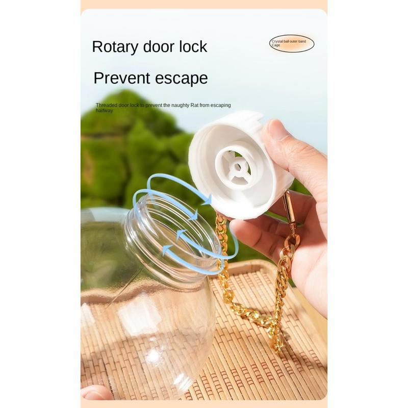 Product Introduction of thingin New Portable Hamster Transport Cage Ventilated Round Guinea Pig Carrier with Bag Strap Transparent Small Pet Carrier for Small Animal 24