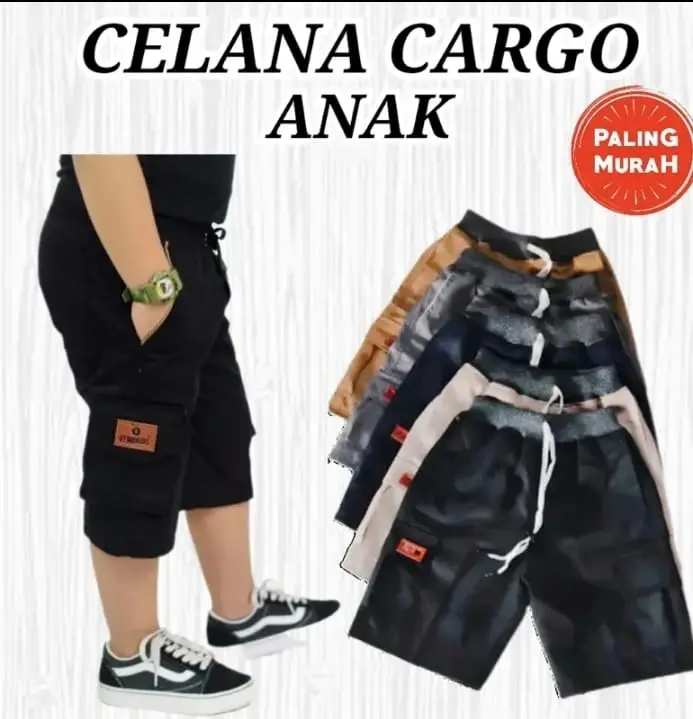 Promo 100 Rb dapat 5 Celana Kargo Cargo Pendek Anak 5-10 Tahun BB 20-25Kg Fashion 1