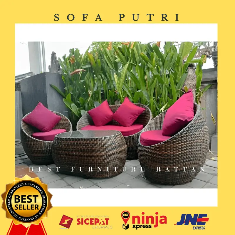 Set Kursi Sofa Korsi Bangku Duduk Meja Teras Malas Santai Empuk Anyaman Rotan Sintetis Gentong Putri Untuk Teras 1 set Modern Mewah Ruang Tamu Rooftop Original Minimalis 0