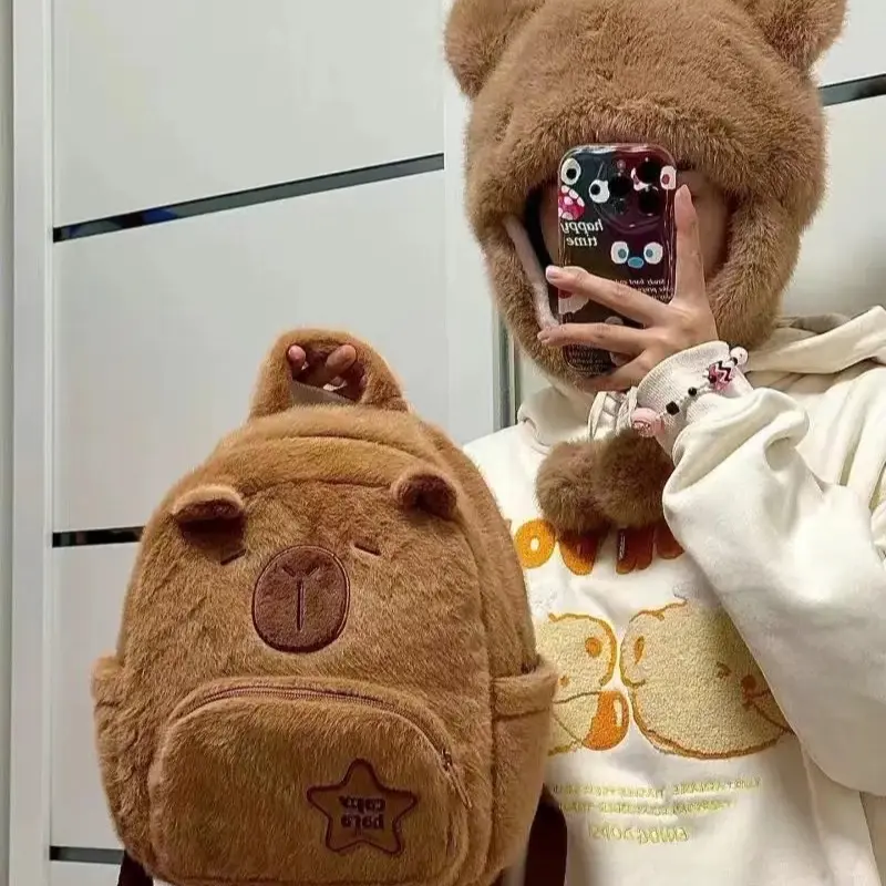 ￼Ba Lô Trẻ Em Sang Trọng Búp Bê Ba Lô Cô Gái Ba Lô Nhỏ Teen Dễ Thương Capybara 7