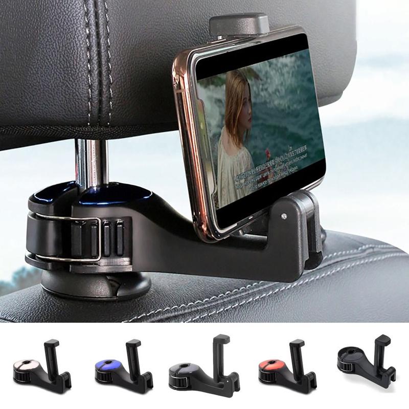 Product Introduction of Portable 2 in 1 Hidden Hook Car Headrest Hook Car Seat Organizer Bracket Car Clip Phone Holder Auto Accessory Seat Back Hanger For Rear Seat 22