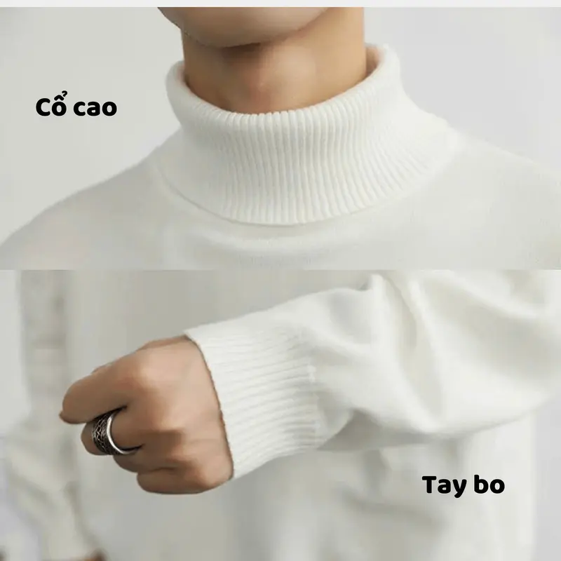 Áo Len Nam Cổ Lọ, Chất Len Mềm Mịn Ấm Áp, Co Dãn Tốt MZCL 2