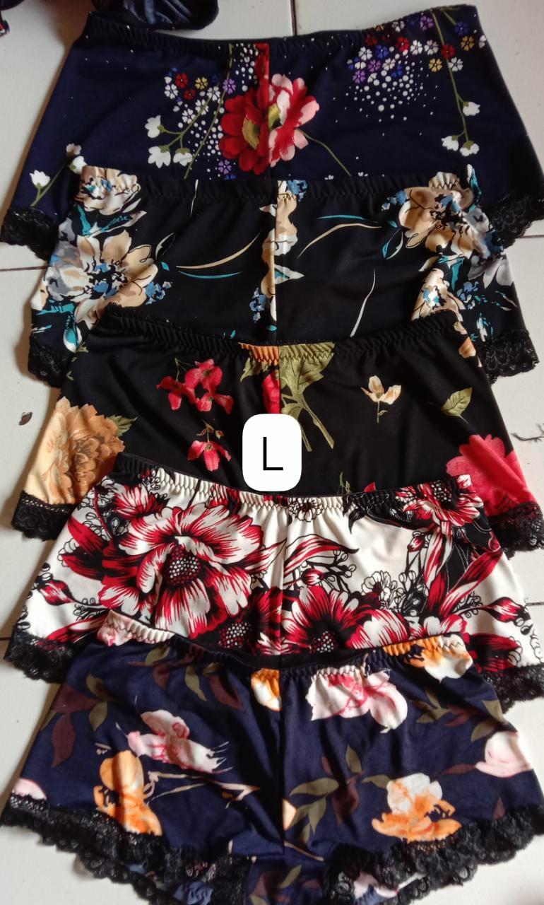 Product Introduction of celana dalam wanita CD Jupe boxser / hotpan semua ukuran harga sama bahan spandek renda lembut Bunga Dewasa untuk motip dan warna di kirim randem 3