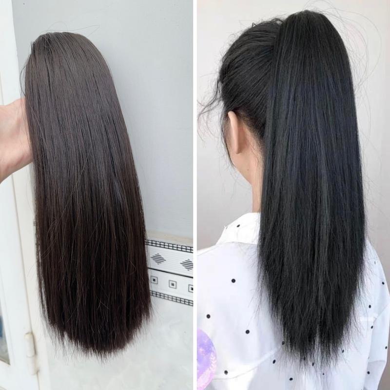 Tóc giả ngoặm thẳng lững 40cm dạng kẹp bấu dễ xài