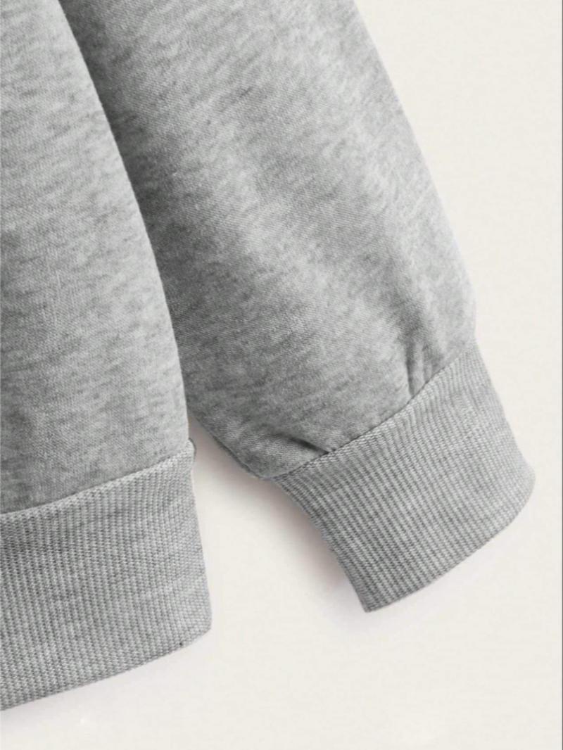 Product Introduction of 【Plus Size】 Solid Color Drawstring Zip Up Hooded Coat, Casual Pocket Drop Shoulder Hoodie Coat for Fall & Winter, Women's Clothing for Daily Wear 4
