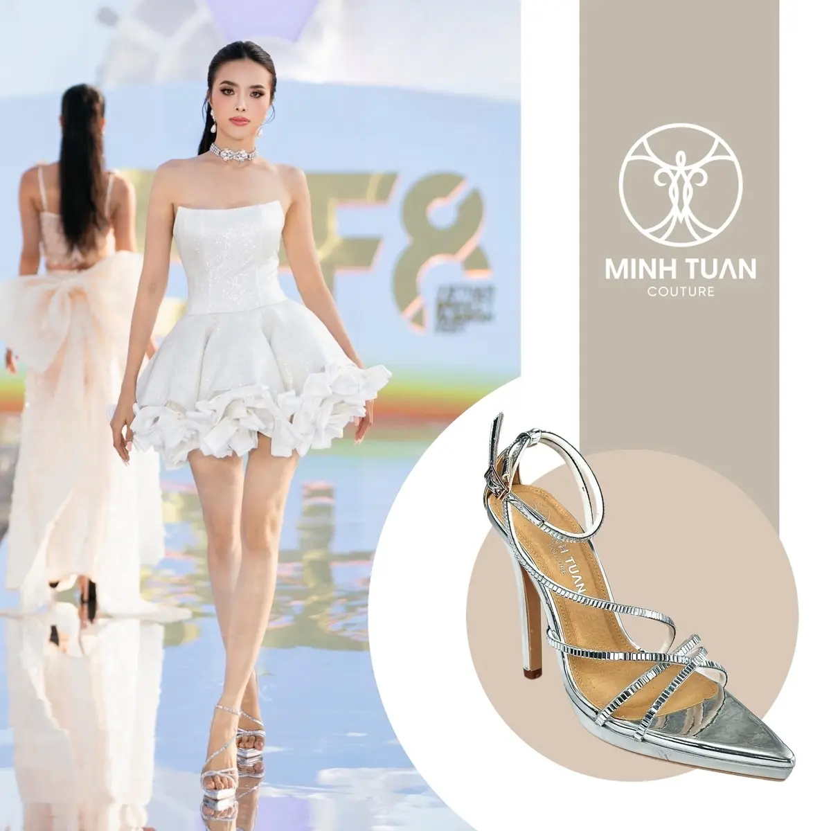 Giày cao gót hoa hậu 10-12cm Silver/Nude size 35-41 MTC 009 Nữ Shoes