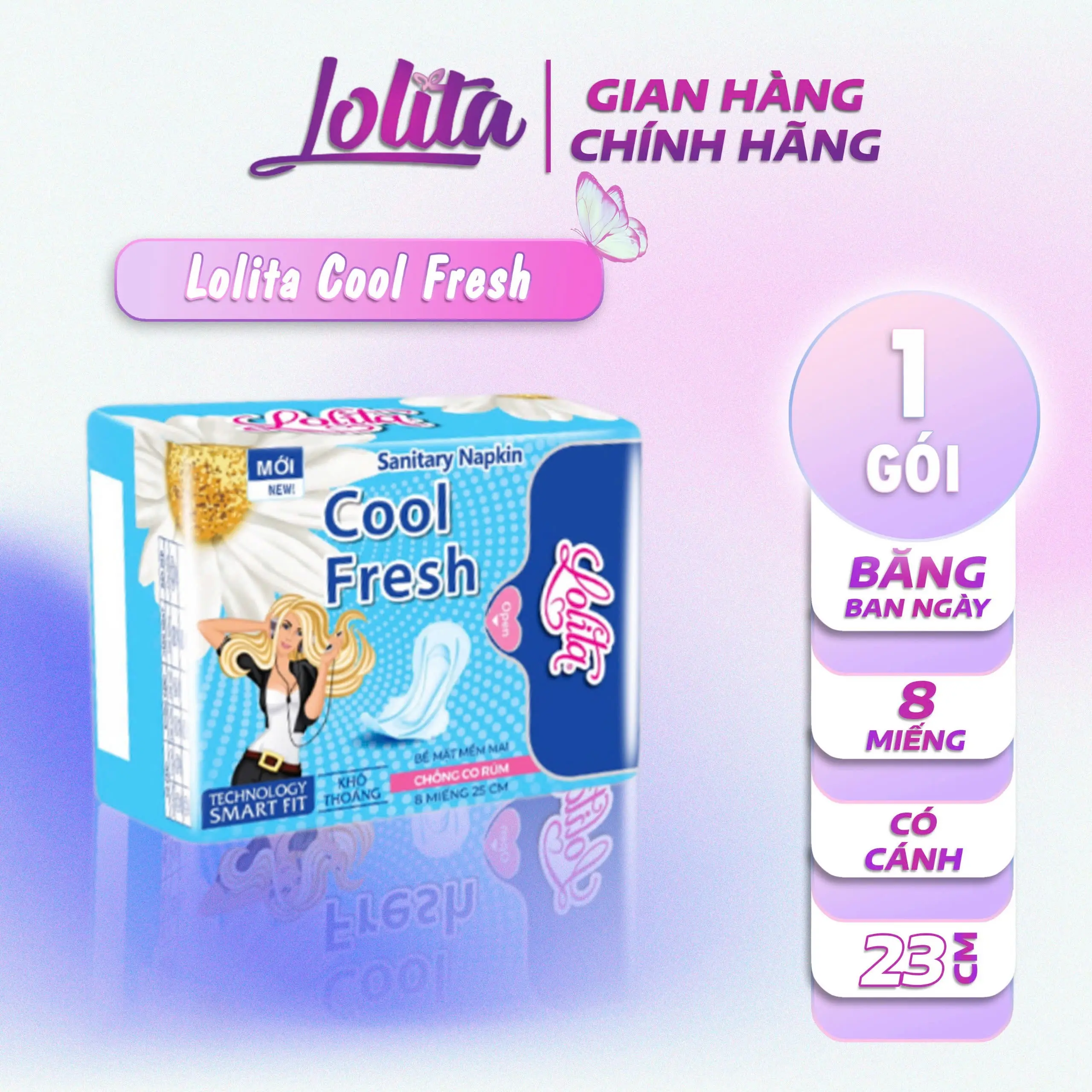 Lolita Cool Fresh. Mua 10 gói tặng 3 ban đêm Lolita Cao cấp 29-35 cm