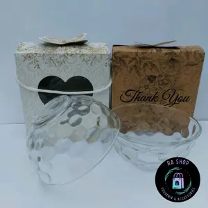 Souvenir mangkuk motif polkadot 25pcs kemasan box dan free kartu ucapan