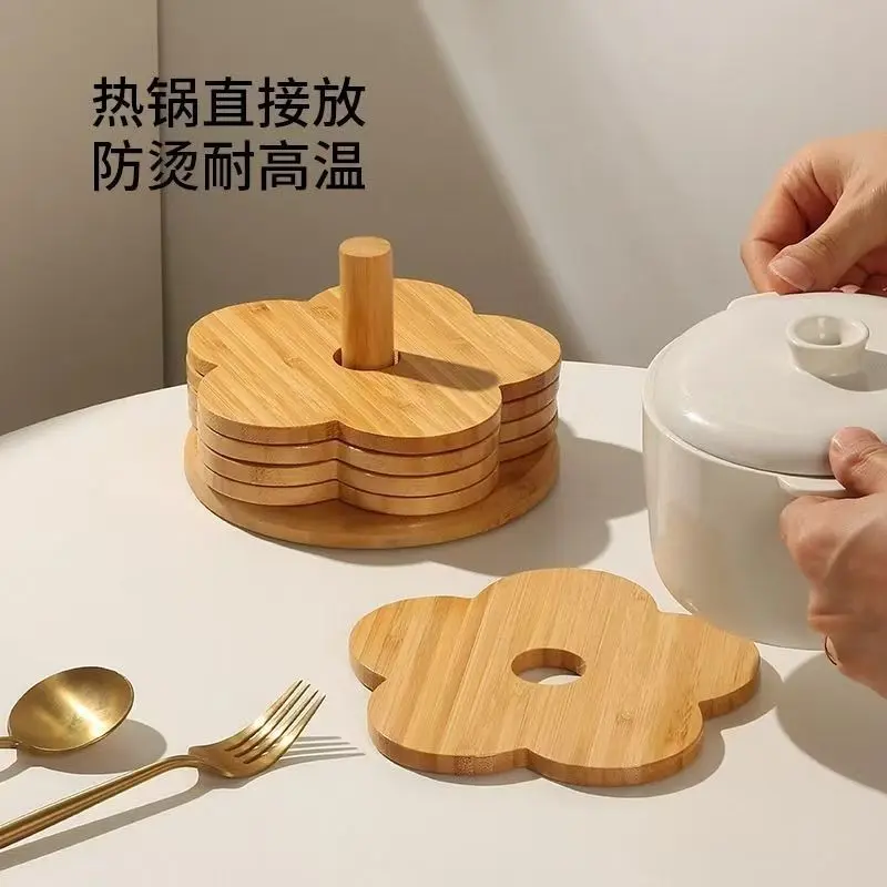 Đệm cách nhiệt, tự nhiên babmoo, placemat chịu nhiệt độ cao, miếng đệm chống bỏng sáng tạo cho gia đình, thích hợp cho bát, cốc và đĩa, miếng đệm bát, miếng đệm đĩa 0