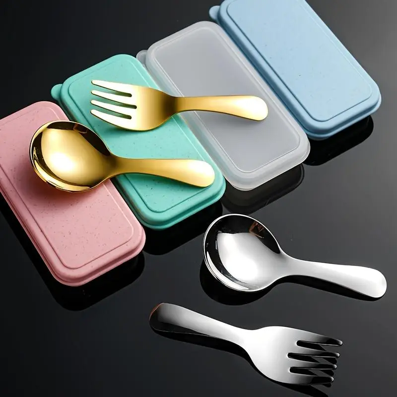 Stainless Steel Cutlery Set, 1 Set Including Fork & Spoon & Storage Box, Portable Tableware Set for Outdoor Camping Travel, Picnic Set, Camping Gear, Picnicware, Outdoor Camping Supplies, Camping Accessory, Camping Kitchenware 6