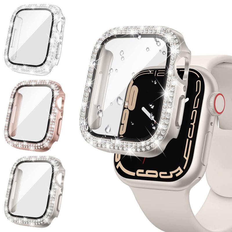 Glass+Diamond Cover For Apple watch case 42mm 46mm 40mm 44mm - TikTok ...