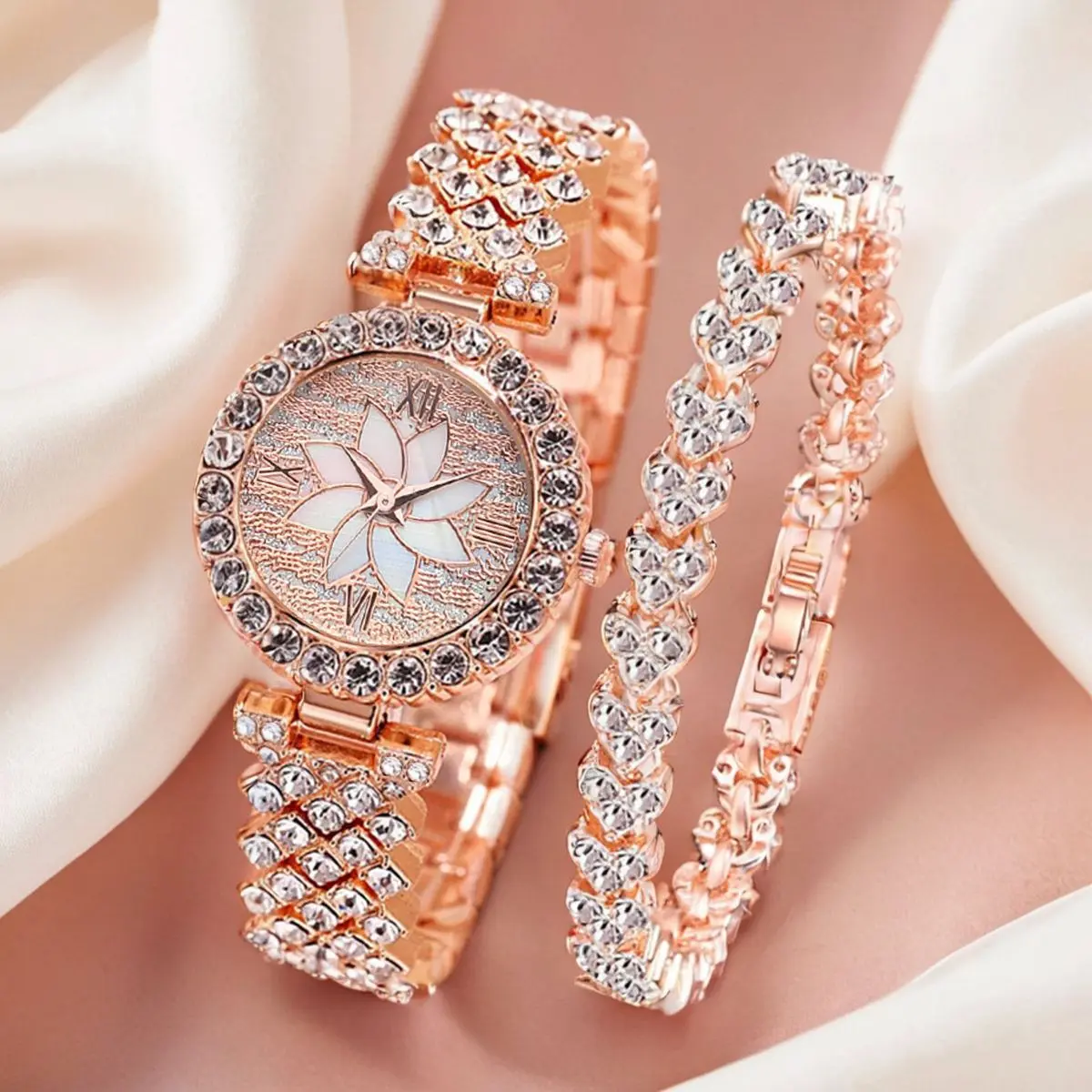 Luxury Watches Women Rhinestone Fashion Elegant Wristwatch Quartz Watch Ladies Clock For Girl
