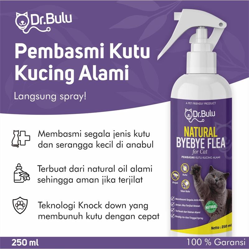 Product Introduction of Pembasmi Kutu Kucing Alami - Natural ByeBye Fleas For Cat - Dr.Bulu 1