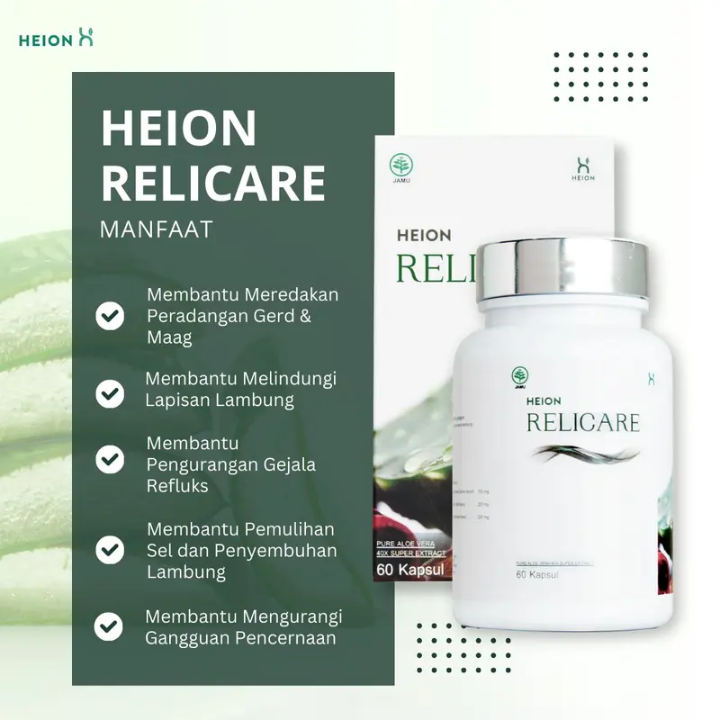 HEION RELICARE -  Meringankan Gangguan MAAG dan LAMBUNG HEION OFFICIAL BPOM 1