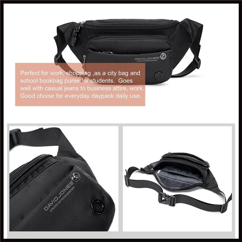 Product Introduction of jfcxoshop คุณภาพรับประกันได้ David Jones Paris กระเป๋าหนัง Polyester คาดเอว สําหรับผู้ชาย 15